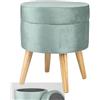 VEA SRL Pouf contenitore Azzurro Tiffany CLOUD, 36x36x43 cm Salotto e camera da letto, Panca contenitore e sgabello poggiapiedi (TIA 61095)