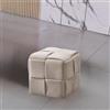Indomita Pouf Quadrato Colore Tortora Effetto Intrecciato den 39x39x39H