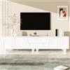 Easexcy Mobile TV elegante da 180 cm con ampio spazio di archiviazione, design unico e opzioni flessibili per un soggiorno elegante. (bianco)