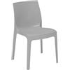 GRANDSOLEIL 18 Sedie Ice impilabili in higlopp grigio perla lucido