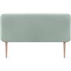 DHOME Testiera Imbottita Liscia Arrotondata in Similpelle con Gambe per Parete Acustica Testate Letto Fonoassorbenti Camera da Letto (Verde Acqua, 160cm)