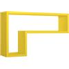 MODULARREDO | LETTERA Mensola da Muro, Pensile Bagno, Mensola da Parete, Scaffale da Parete, Giallo Canarino, 61x37 p15.5 cm - Made in Italy