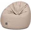PATCH HOME - Pouf 2 in 1, cuscino da pavimento, poltrona a sacco da gaming, per adulti e bambini, con imbottitura (beige, Ø 155 cm)