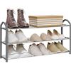 WOLTU Scarpiera Scaffale 3 Ripiani per 12 Paia di Scarpe Portascarpe Organizer Grigio