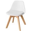 WOLTU Sedie Bambini Sedioline da Tavolo Piccole Poltroncine Bimbi Bianco | Mobili a Misura di Bimbi Sgabelli per Cameretta Plastica e PU Bianco