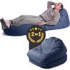 Avalon - Pouf Chaise Longue da Esterno Pieghevole Double Jive, Poltrona Sacco Letto Comodo e Impermeabile, Perfetto da Giardino, Arredo Piscina, Design Moderno, Made in Italy(75x180cm-Blu scuro)