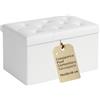 SoNiT home decor SONIT - Cassapanca Pouf Contenitore Bianco 76x38x38 cm - Panca Contenitore Salvaspazio con Seduta Imbottita