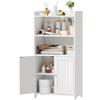 BEWISHOME Mobile da Bagno, Mobile con 2 Porte e Ripiani Regolabili, Mobile Salvaspazio per Bagno, Adatto per Bagno, Soggiorno e Cucina, 30 x 50 x 100 cm, Bianco, EYYG18W