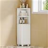 Hzuaneri Mobile da Bagno, Mobiletto Angolare per Bagno con Ante - Organizzatore Stretto per Water con Ripiano Regolabile, 2 Spazi Aperti e 2 Porte Laterali, 20 x 20 x 79 cm, Bianco BC20003X