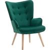 Vente-unique - Poltrona dritta 1 posto Vately - velluto - verde pino