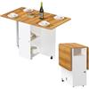 Chleby Tavolo da pranzo pieghevole, Tavolo da Cucina Salvaspazio, Tavolo Consolle Allungabile, Tavolo a Ribalta per 4-6 Persone, 110 * 70 * 78 cm Arancione-Bianco