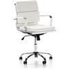 VS Venta-stock Sedia da Ufficio Fenix reclinabile Bianco, Ecopelle, Sedia Executive con poggiatesta Imbottito, Altezza Regolabile, Design ergonomico
