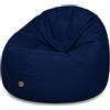 PATCH HOME Patchhome - Pouf 2 in 1, cuscino da pavimento, poltrona a sacco da gaming, per adulti e bambini, con imbottitura (Ø 100 cm, blu marino)