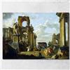 CheQuadro! Capriccio Architettonico del Foro Romano Giovanni Paolo Pannini, gpp4 Quadro Stampato su Tela Fine Art, Intelaiato Pronto da Appendere, assemblato a Mano, 40x30 cm