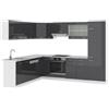 Vicco Cucina angolare completa R-Line, Antracite lucido/Bianco, 287 x 227 cm senza piano di lavoro, espandibile in modo flessibile con elementi modulari