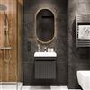 Planetmöbel - Set di mobili da bagno Cosmia, armadietto sottolavabo 50 x 60 x 35 cm, colore antracite, rubinetto bagno cromato, lavabo in ceramica con porta