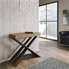 Itamoby Consolle Diago Noce Telaio Antracite L.90 x P.40 x H.77 (allungabile Fino a 300 cm)