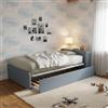 MOBILFINO CAMERETTE Letto Una Piazza e Mezza 120x190 con Contenitore e Secondo Letto Estraibile - Testata a Destra, Avio/Marina
