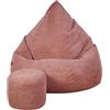 Slevobox Pouf Poltrona Sacco con Poggiapiedi Salmone 95x95x120 cm - Poltrona Pouf Sacco XXL - Morbido e Confortevole - Bean Bag per Adulti e Bambini - Fodera Lavabile - Mobili per Soggiorno
