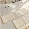Hixingo Tappeto Cucina in Diatomite, Passatoia Cucina Antiscivolo Lavabile Tappeti da Cucina, Tappeto da Cucina Design Moderno Tappeto da Bagno Tappetino per Doccia (Khaki,45x150cm)