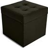 MG Design Pouf contenitore imbottito 45 × 45 cm Nero - capacità ca. 50 L, fino a 300 kg, superficie morbida con leggero riflesso, struttura in legno massiccio, già montato e facile da pulire