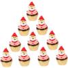 COLLBATH 10pezzi Modelli Cupcake Artificiali Resinati Decorazioni Natalizie Realistiche per Tavolo e Fotografia Dolci Finti in Stile Panettone