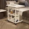 Gtzly Tavolino da Divano, Tavolino Mobile Comodino Regolabile In Altezza Carrello for Laptop Vassoio TV A Forma di C con Ripiani for Divano Divano (Color : Wit, Size : 60 * 40cm/24 * 16in)
