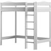 Need Sleep Loft Bed Letto a castello a soppalco con scale, letto alto per adulti e ragazzi (bianco, 160 x 80 - 180 cm alto)