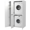 VE.CA.s.r.l. VE.CA - Mobile Lavatrice e Asciugatrice - Mobile Lavanderia, Made in Italy - 67x108x188 cm Salvaspazio Verticale con Mobile Ante, Robusto e Stabile (Bianco Frassinato, Doppio Verticale con Mobile)