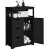 Yaheetech Mobile da Bagno Armadietto da Terra Mobiletto con Cassetto e Ripiano Regolabile Credenza Multiuso con Doppia Ante Organizzatore Portaoggetti Mobiletto da Cucina Soggiorno Salvaspazio