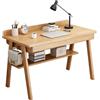 Generic Scrivania in legno massello con 2 cassetti, classica scrivania per computer per casa e ufficio, tavolo da toeletta, postazione di lavoro semplice per camera da letto e studio, facile da montare
