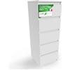 CDF Cassettiera 5 Cassetti in Laminato Senza Maniglie Mobiletto da Camera, Letto o Soggiorno Mobile Moderno Cassettiera Mobiletto con Cassetti Armadio Cameretta Bianco 40x45x111 cm