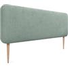DHOME Testiera Imbottita Liscia Arrotondata in Tessuto Aqualine con Gambe per Parete Acustica Testate Letto Fonoassorbenti Camera da Letto (Verde Acqua, 135cm)