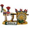 Generico JS Carretto Siciliano Sicilia con Cavallo, Soprammobile Vintage Tradizionale Siciliano 15 x 10 cm, in Resina