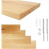 Natural Goods Berlin 1x Mensola Sospesa in Rovere - Scaffale 20 cm di profondità - Mensola da Cucina - Supporto Invisibile - Pannello in Legno come Mensola Galleggiante - Mensola a Parete in Legno