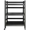 MINGYIHUI 3/5 Livelli Scaffale da Cucina Nero,Scaffali da Cucina con Ruote,Ripiano Microonde,Ripiani Regolabile in Altezza,Scaffali per Camera da Letto,Garage e Magazzino(Size:60x40x80cm)