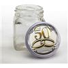 DLM_Bomboniere DLM-32111 (Kit 12 Pezzi) Barattolo in Vetro Quadrato con Tappo in Metallo Icona FEDI 50 Anniversario d'oro Cinquantesimo Matrimonio Portaconfetti Confettata Segnaposto bomboniera