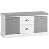 SoBuy Panca scarpiera Cassapanca da Interno Mobile Bagno con 2 cassetti e 2 cesti Bianco L96*P33*A50cm FSR66-HG