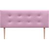 DHOME Testiera in Similpelle o Tessuto AQUALINE Pro con 2 file di Bottoni e Gambe Testiera Imbottita per Letto di Lusso (160x105cm con gambe (Letti 150/160), Similpelle Rosa)