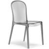 REDÒKASA Sedia trasparente in metacrilato EVA, impilabile, design moderno, ideale per sala da pranzo, soggiorno, cucina, sala d'attesa, bar, ristoranti (1, Trasparente Fumè)