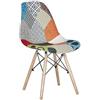 buybuy Sedia Serie Picasso Stile Patchwork Nordico con Seduta in stoffa Imbottita in Spugna Cucita a Mano, Piedi in Legno di Faggio e Metallo, Portata fino a 130kg