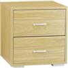Totò Piccinni Comodino in legno con 2 cassetti 43 x 40 x 43,5 cm (Frassino)