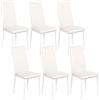 GOKHOMX Set di 6 sedie moderne da sala da pranzo, sedie da cucina con gambe in metallo, sedie da sala da pranzo, imbottite in similpelle, per sale da pranzo, cucina, ristorante, colore: bianco