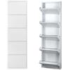 EffeDecor Scarpiera in Metallo Slim Salvaspazio Bianco 5 Ante Basculanti Porta Scarpe Organizer Resistente Ideale per Ingresso,Ambienti Interni Esterni Fornita Già Montata Made in Italy