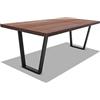 FRANKYSTAR Tavolo da pranzo in legno e metallo con piedi trapezoidali. Disponibile in 2 dimensioni 160x90 cm e 220x100 cm ed in 4 colori bianco, nero, legno neutro, legno teak (220 x 100cm, Legno Teak)