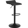 WOLTU Sgabello da Cucina, Sgabello da Bar Colazione Regolabile in Altezza Girevole a 360°, per Bar, Cucina, Banco, Caffè, PVC+Metallo, con Poggiapiedi, Nero+Nero