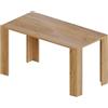 POKAR Mesa De Comedor, Tavolo da Pranzo, Tavolo Cucina, Scrivania con Gambe per Tavolo e Piano del Tavolo da 2,5 cm, Quercia Craft Oro, 140 x 60 x 75 cm