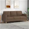 Homgoday Divano lounge a 3 posti con schienale imbottito divano doppio soggiorno divano ospite divano moderno divano per soggiorno reception ufficio marrone 180 cm tessuto