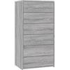 Solivagant Credenza 6 Cassetti Grigio Sonoma 50x34x96 cm Legno Multistrato,Grigio,26.98kg