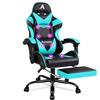 ALFORDSON Sedia Gaming Massaggiante, Sedia Gamer Professionale con Poggiatesta e Cuscino Lombare, Ergonomico Poltrona Ufficio Schienale Regolabile 90-150°, Portata 180 kg, Similpelle(Ciana)